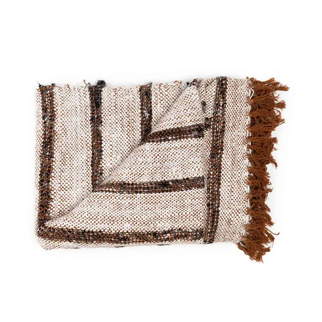 Bambua s'il vous Plaid coperta bianco cotone