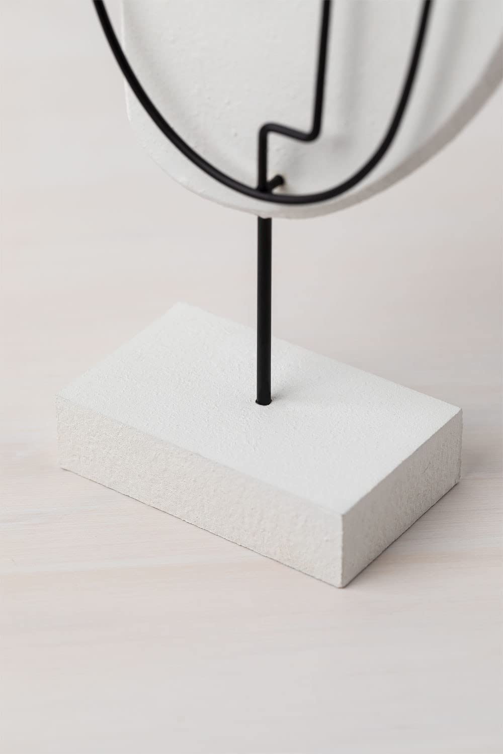 Sklum Eudor Figura Decorativa Bianco Nero 30 cm in MDF