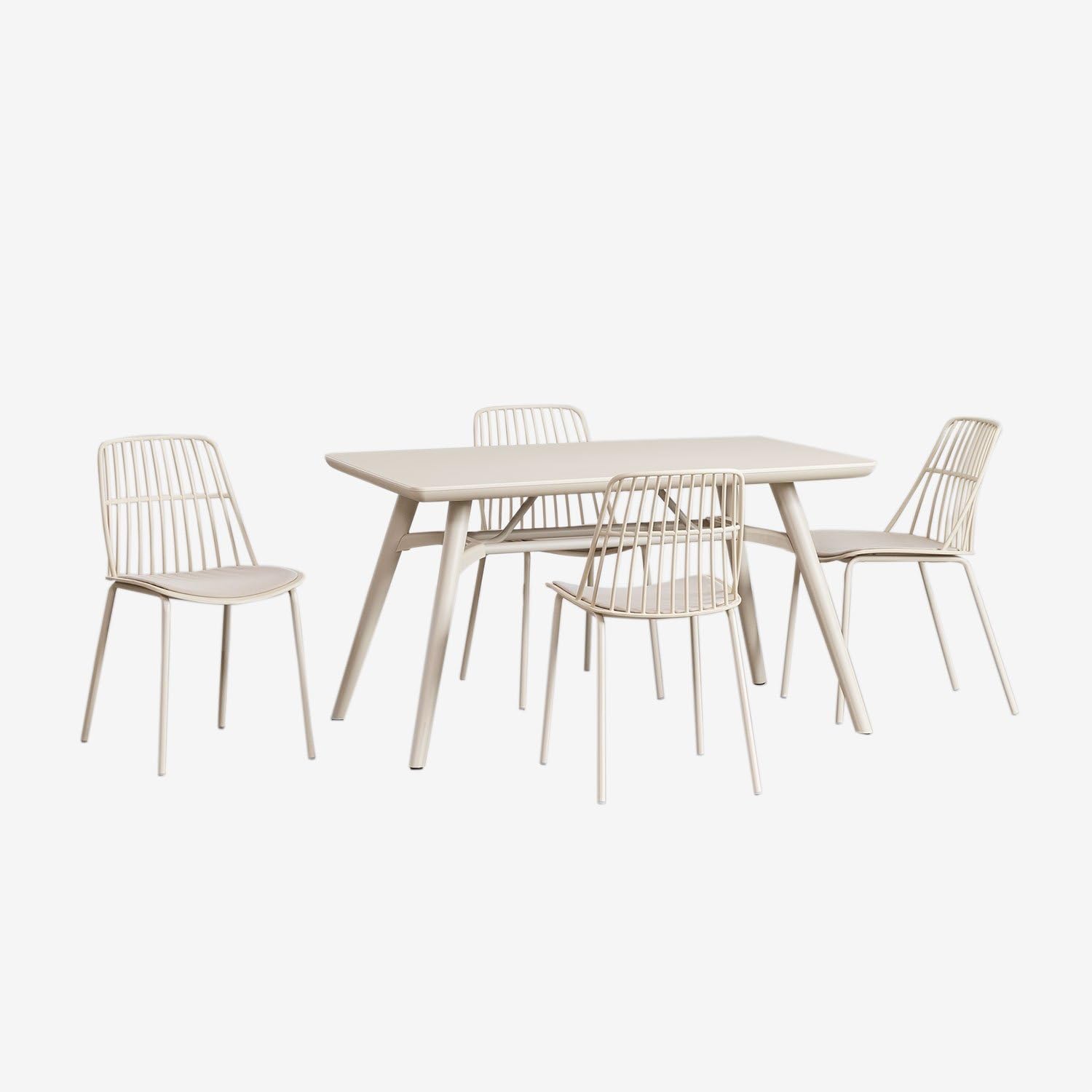 Sklum Scand Maeba 134x78 set tavolo sedie giardino 4 sedie acciaio