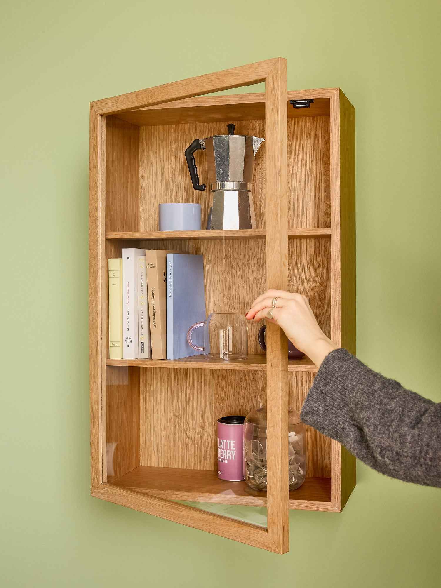 Bambua Panorama Wall Cupboard pensile vetro naturale