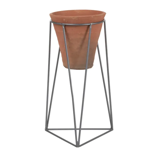 Sklum Jahr Vaso in Ceramica 40 cm con Base Acciaio
