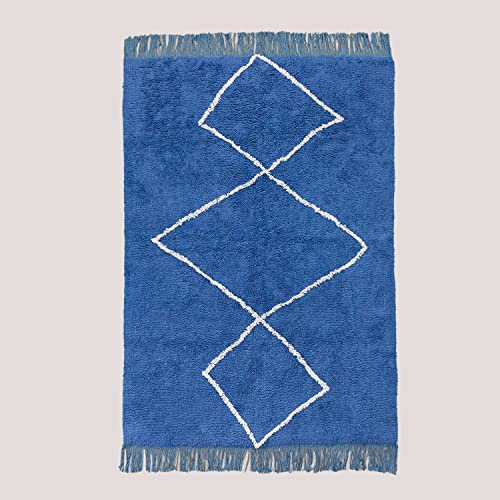 Sklum Vlü tappeto in cotone 204x125 cm blu niagara