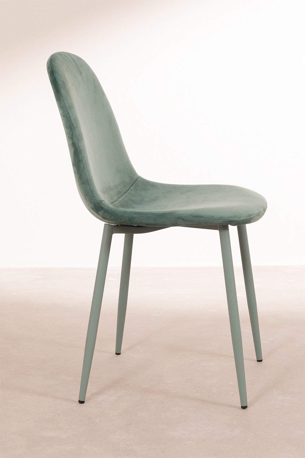 Sklum Glamm Colors sedia da pranzo in velluto verde abete