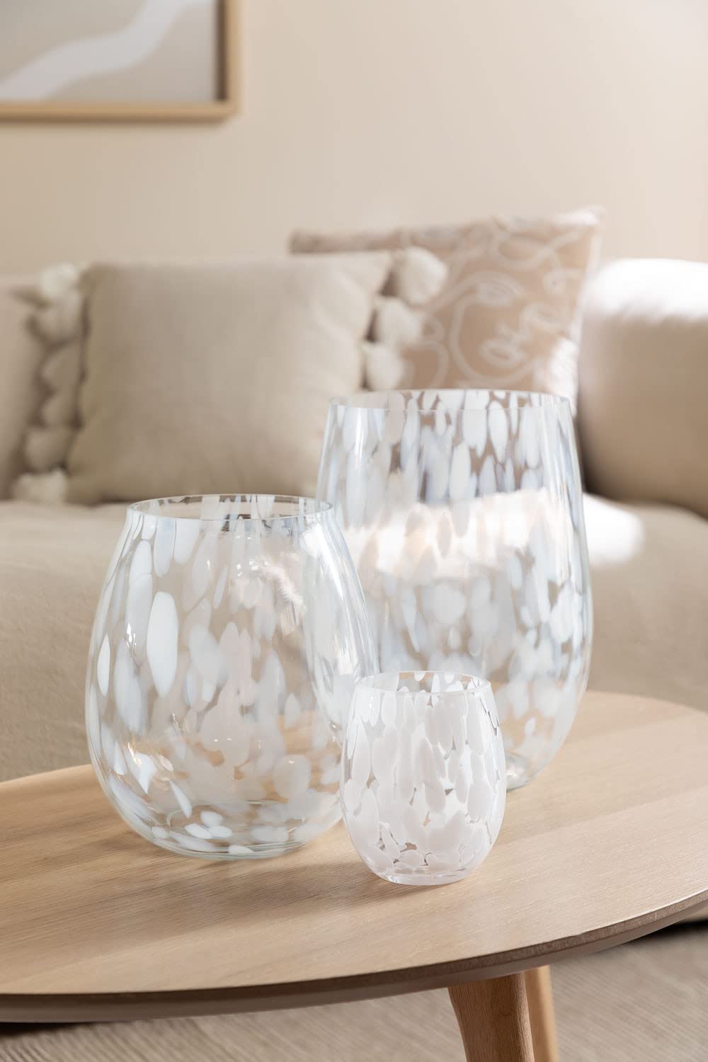 Sklum Sosan Vaso in vetro 20 cm bianco decorativo