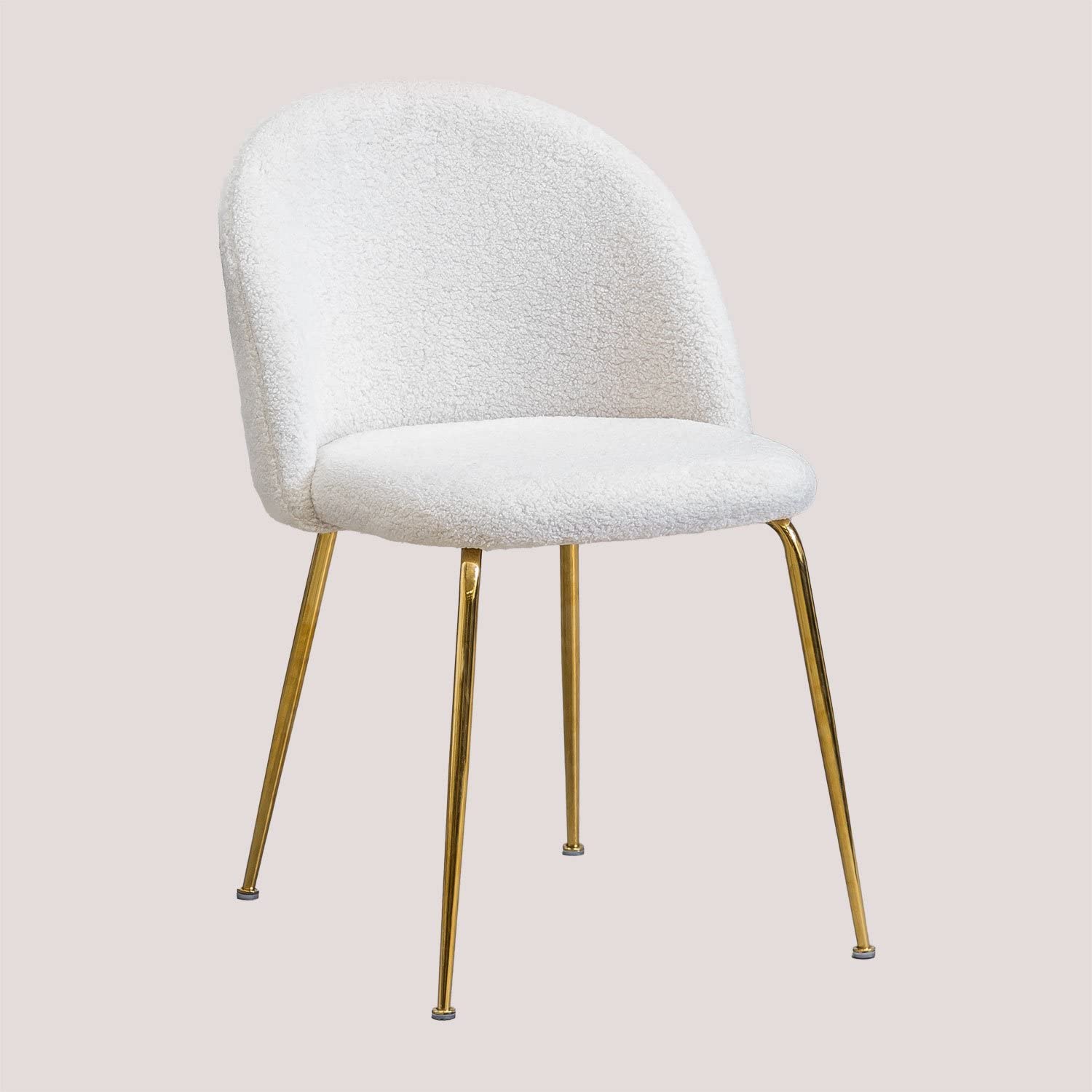 Sklum Kana Sedia da Pranzo in Bouclé con Gambe Acciaio