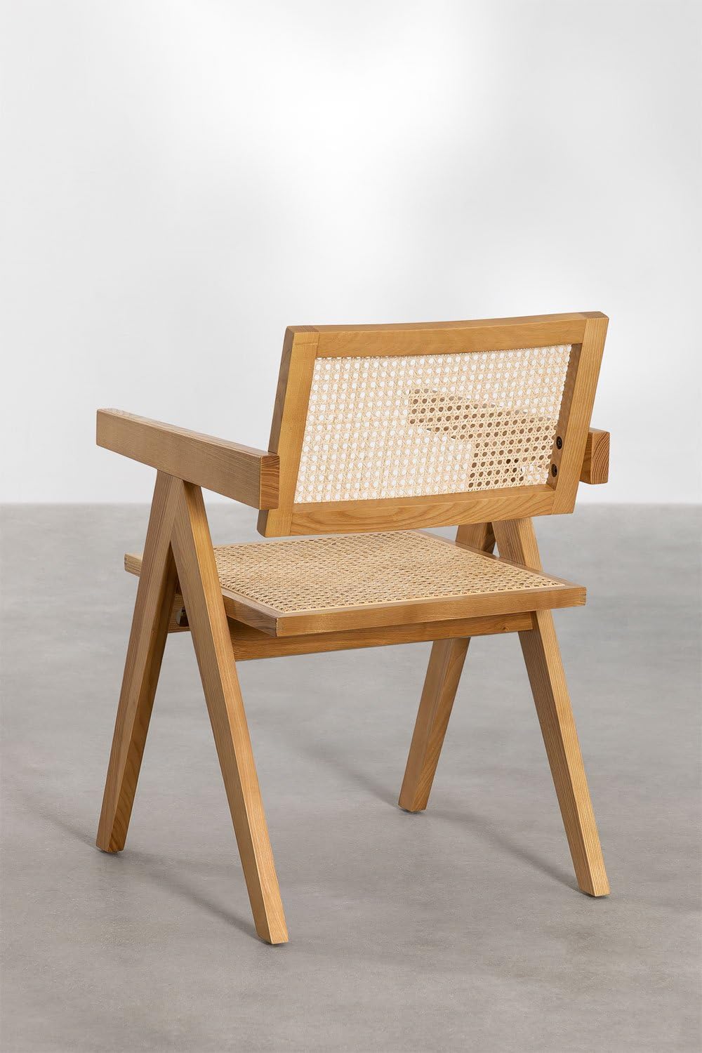 Sklum Lali sedia pranzo frassino rattan con braccioli