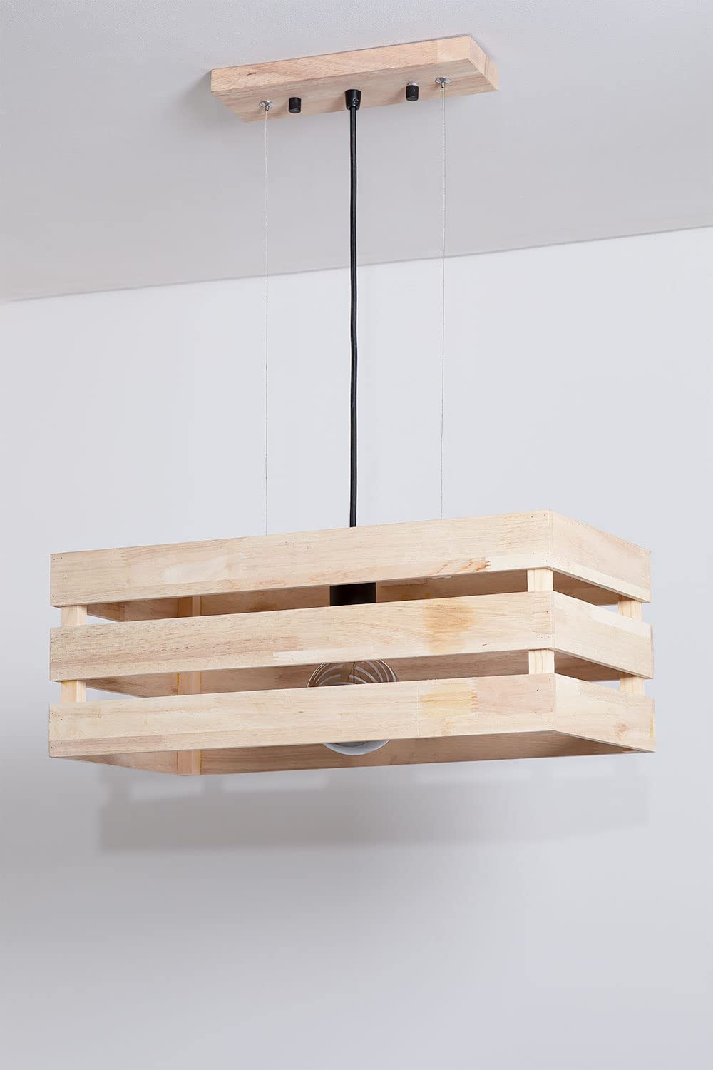 Sklum Kaixa Lampada da Soffitto Legno Naturale 50 cm