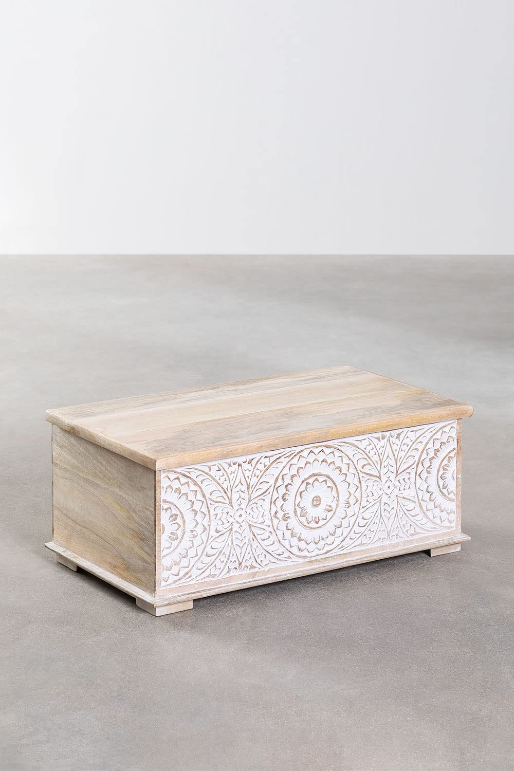 Sklum Gileat baule in legno di mango bianco vintage
