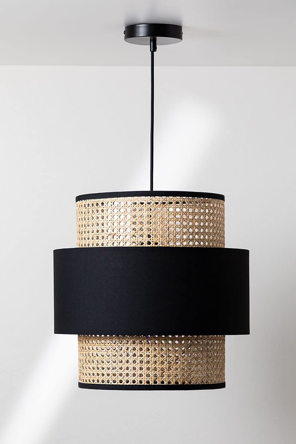 Sklum Satu plafoniera rattan nera Ø40 cm