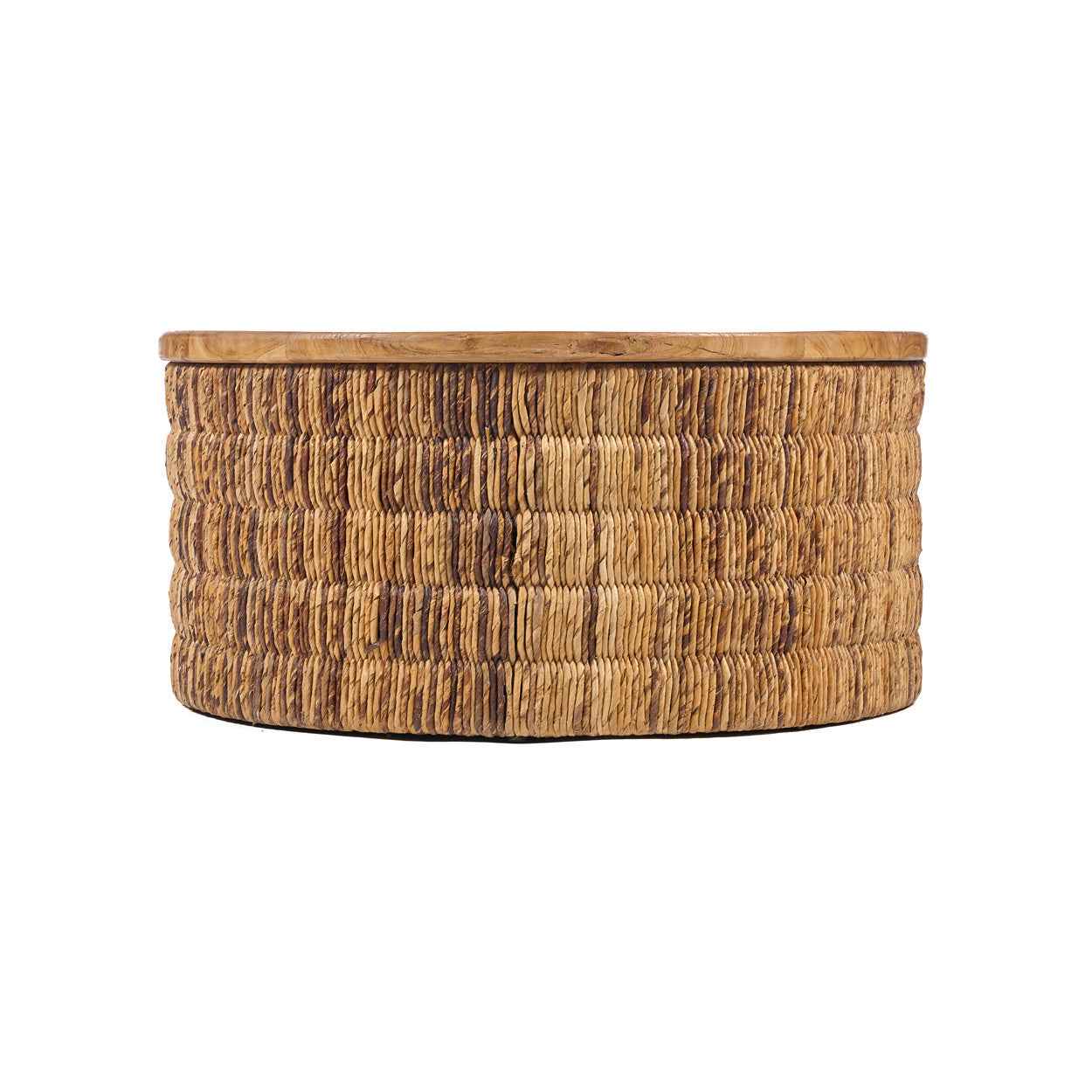 Bambua Abaca Round Natural Magani tavolino teak naturale