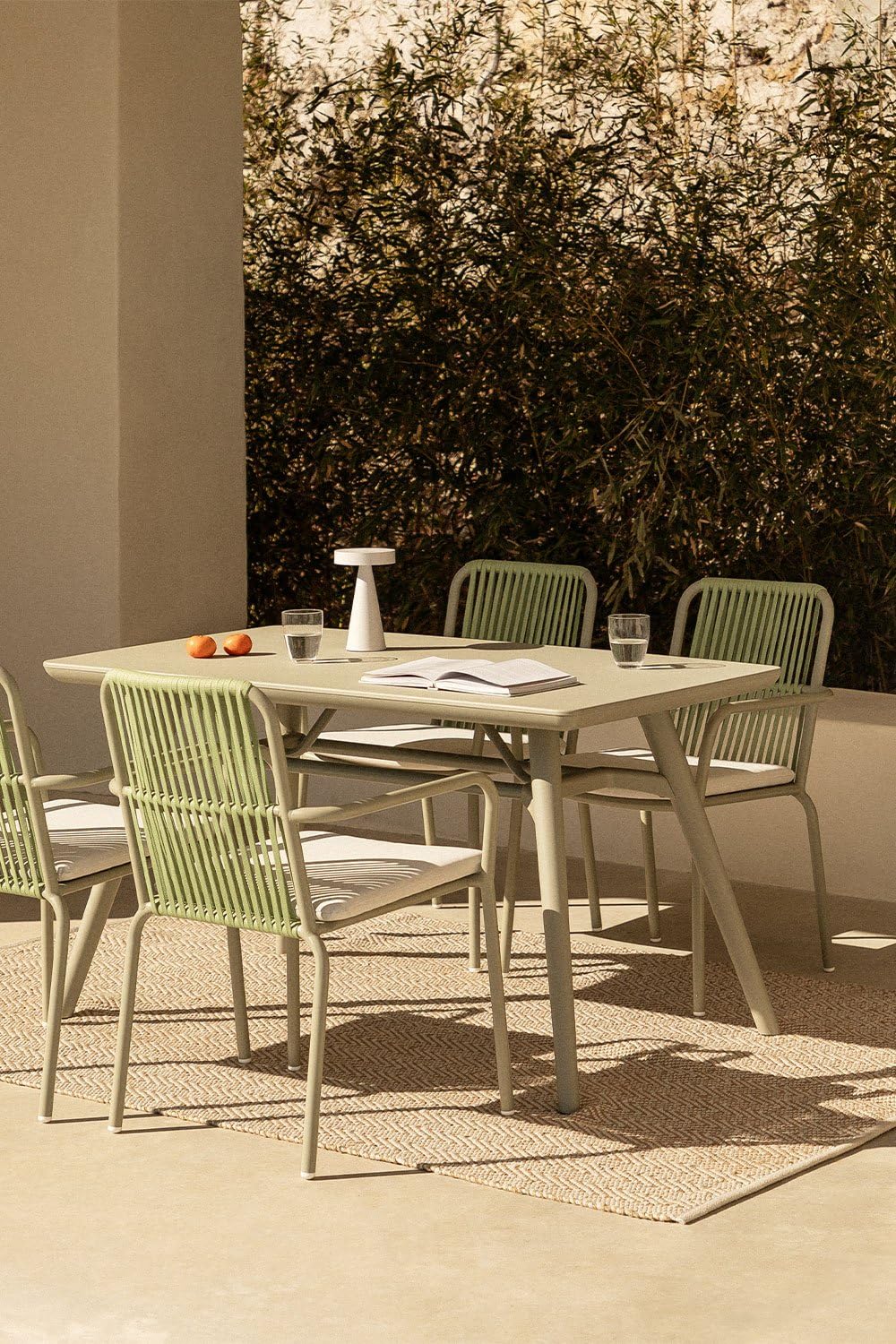 Sklum Scand Alberta 135x80 set tavolo sedie giardino 4 sedie alluminio