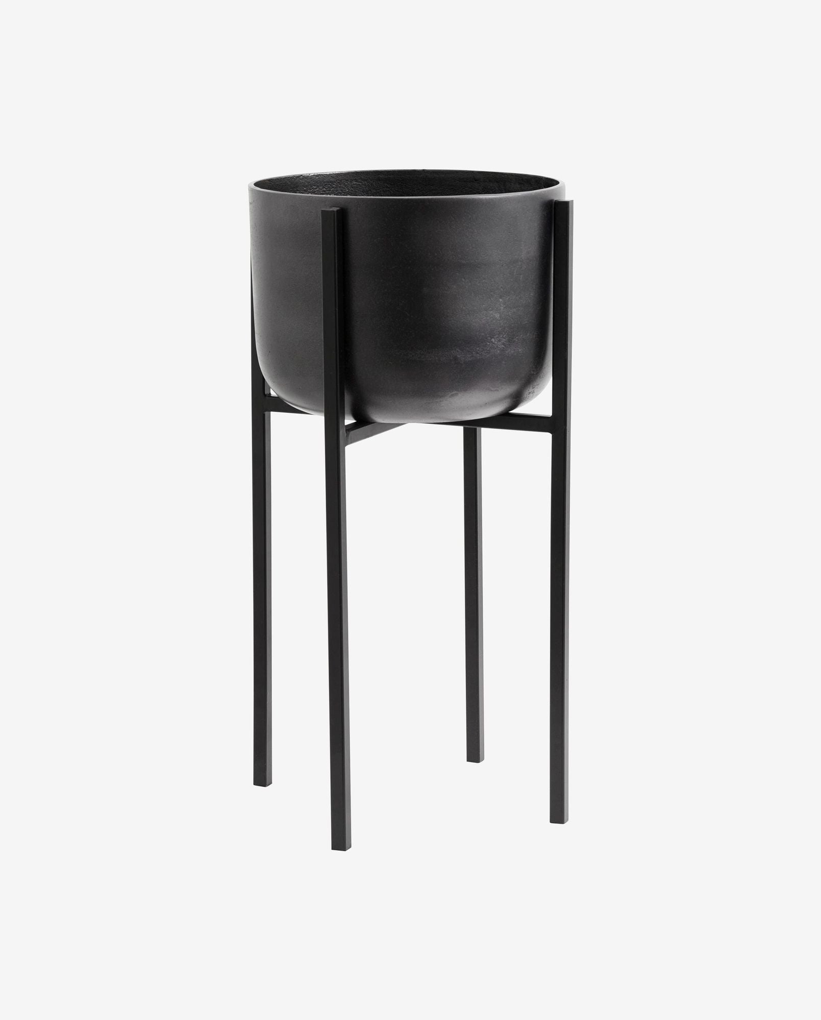 Bambua portavaso con supporto medio nero ossidato ferro