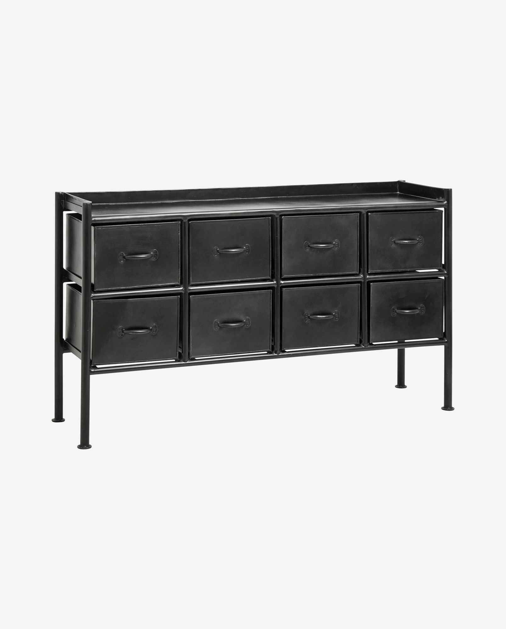 Bambua Portland cassettiera metallo 8 cassetti nera