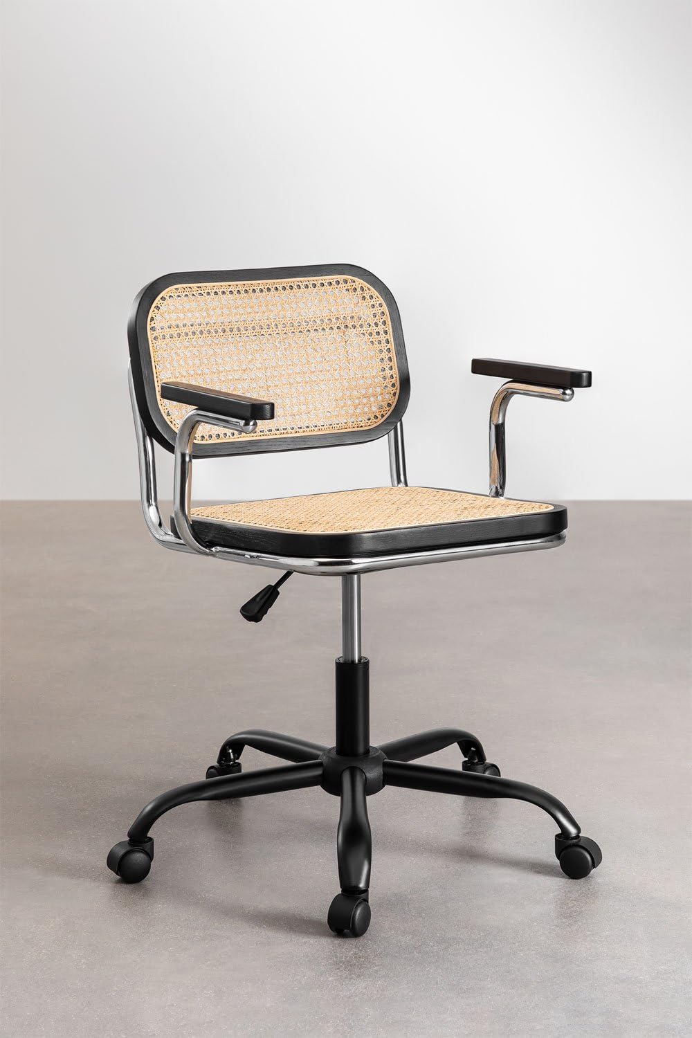 Sklum Tento Nera sedia scrivania rattan naturale