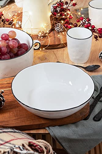 Sklum Tellah piatti fondi porcellana bianchi set 4 pezzi