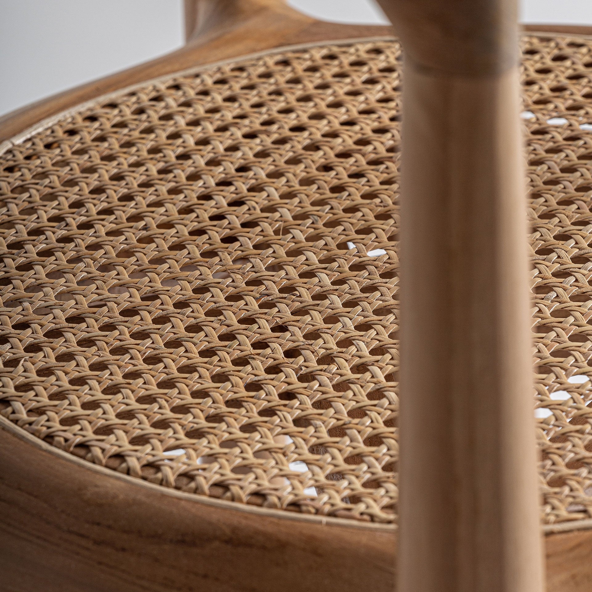Bambua Tostily sedia da pranzo teak rattan marrone chiaro