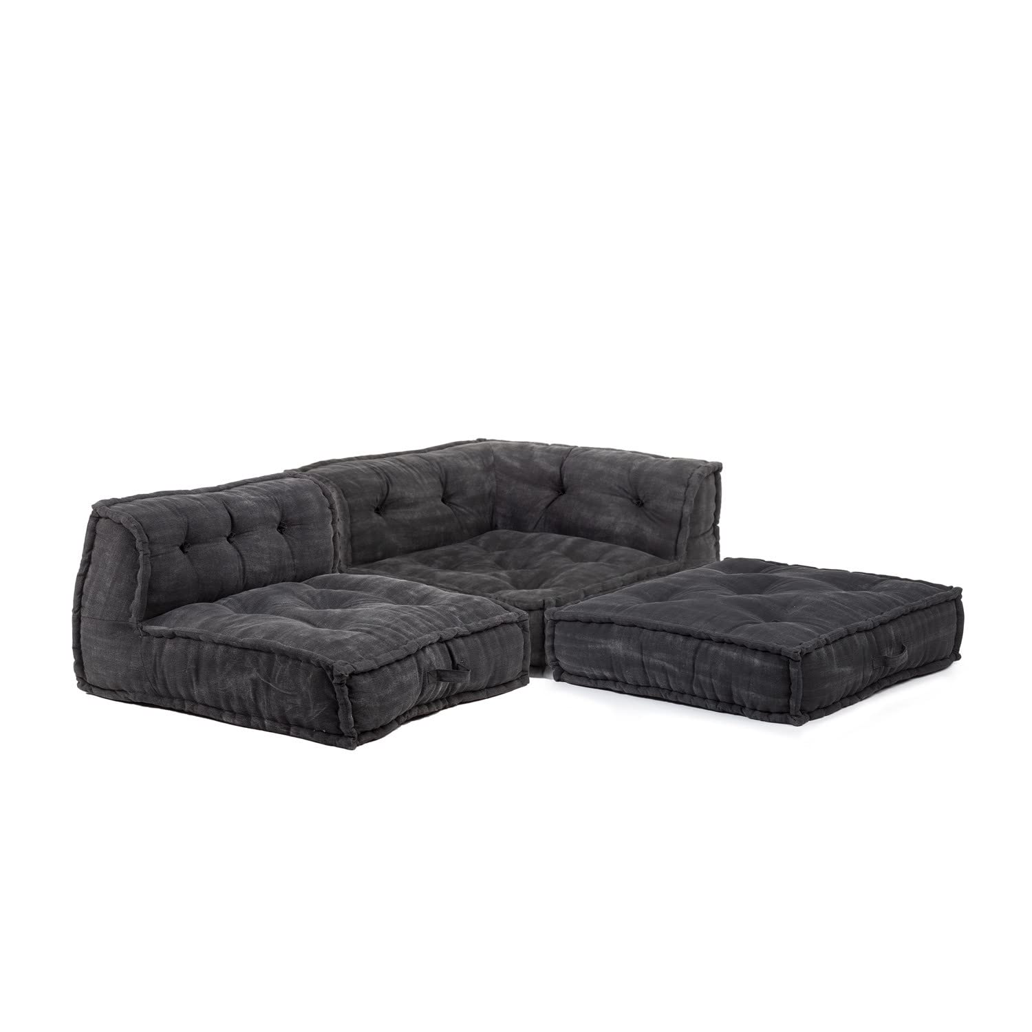 Sklum Dhel divano angolare grigio grafite set 3 pezzi