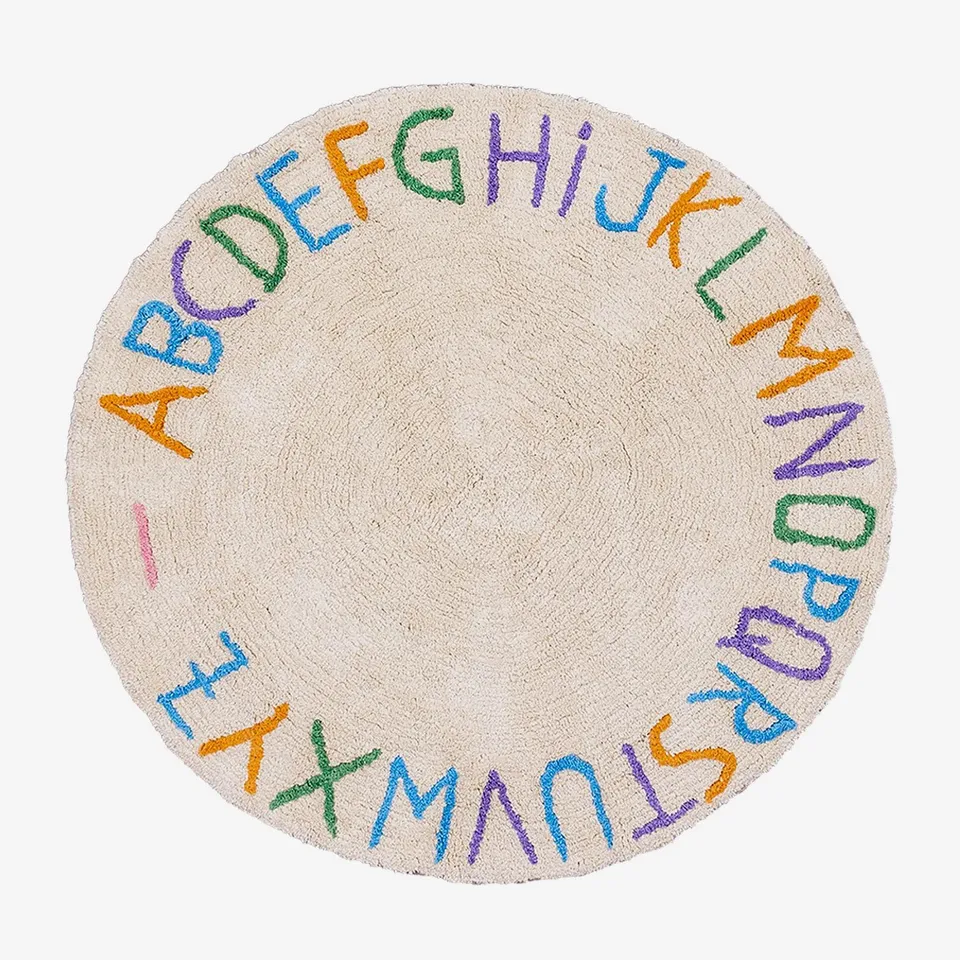 Sklum Letters Kids A tappeto rotondo cotone 104 cm