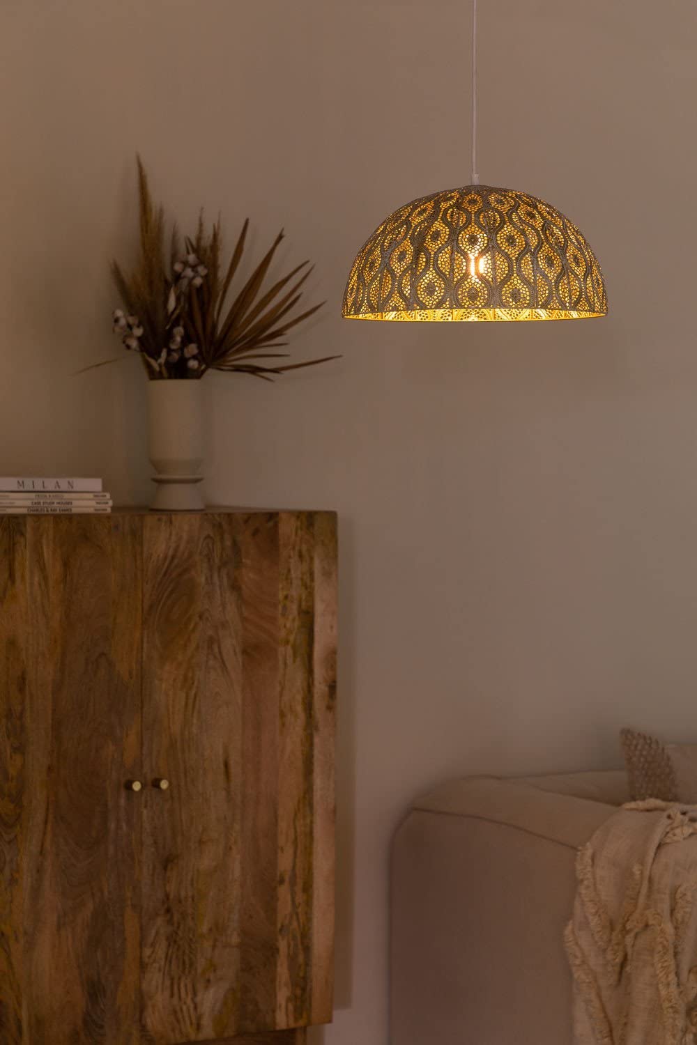 Sklum Meraki Lampada da Soffitto Metallo Oro Vintage