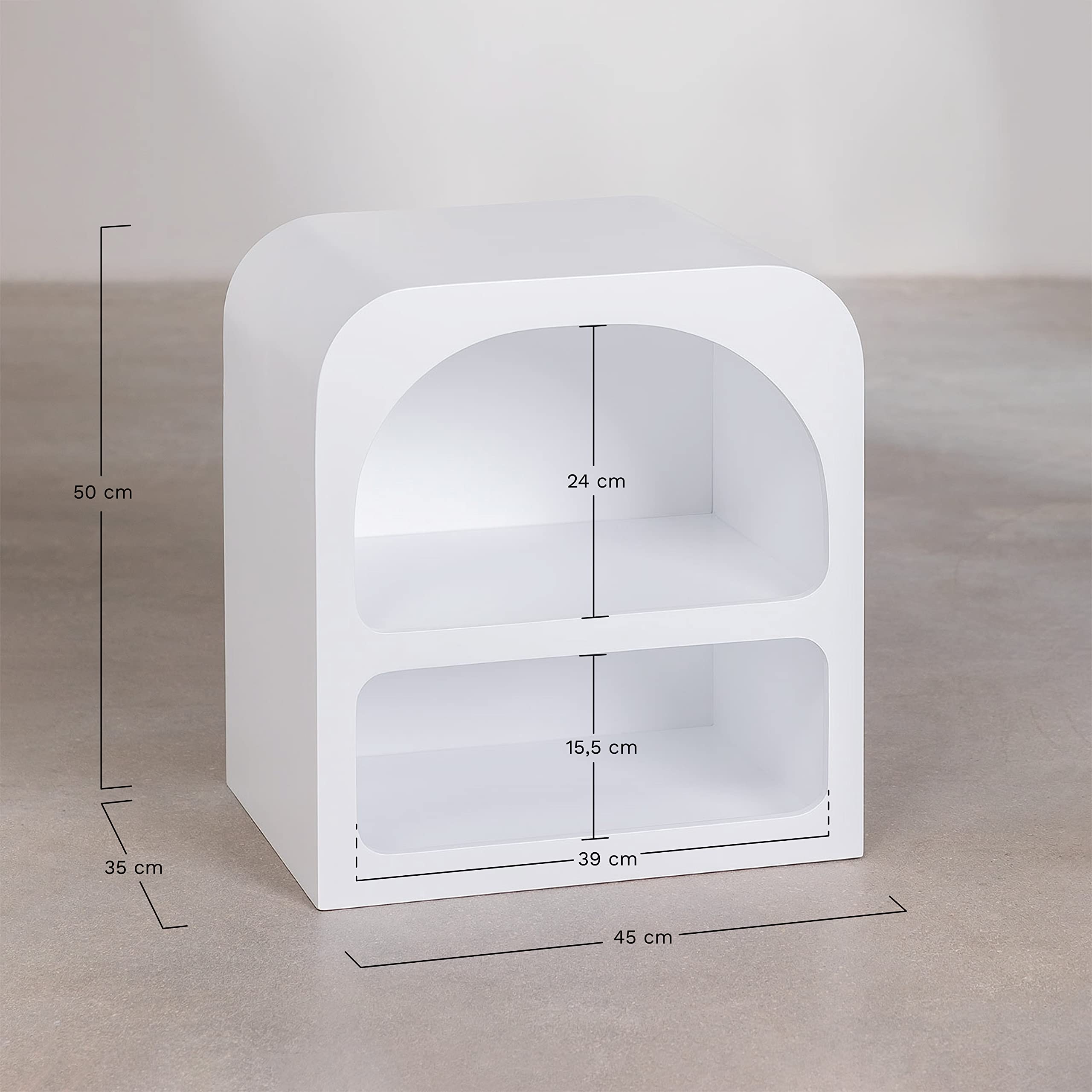 Sklum Edna Comodino MDF Bianco 45 cm