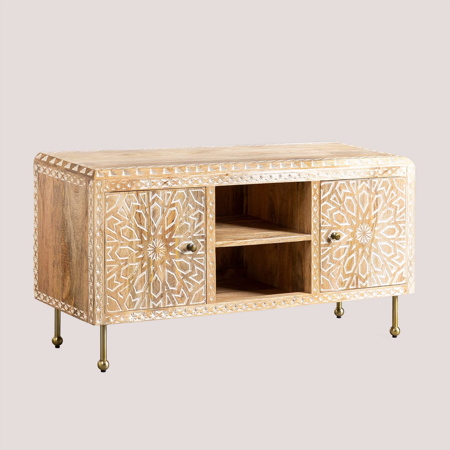 Sklum Rosetta mobile TV in legno mango 130,5 cm