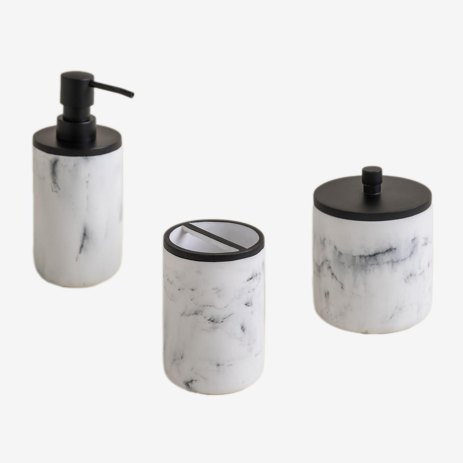 Sklum Yaele Set Bagno 3 Pezzi Bianco Effetto Marmo