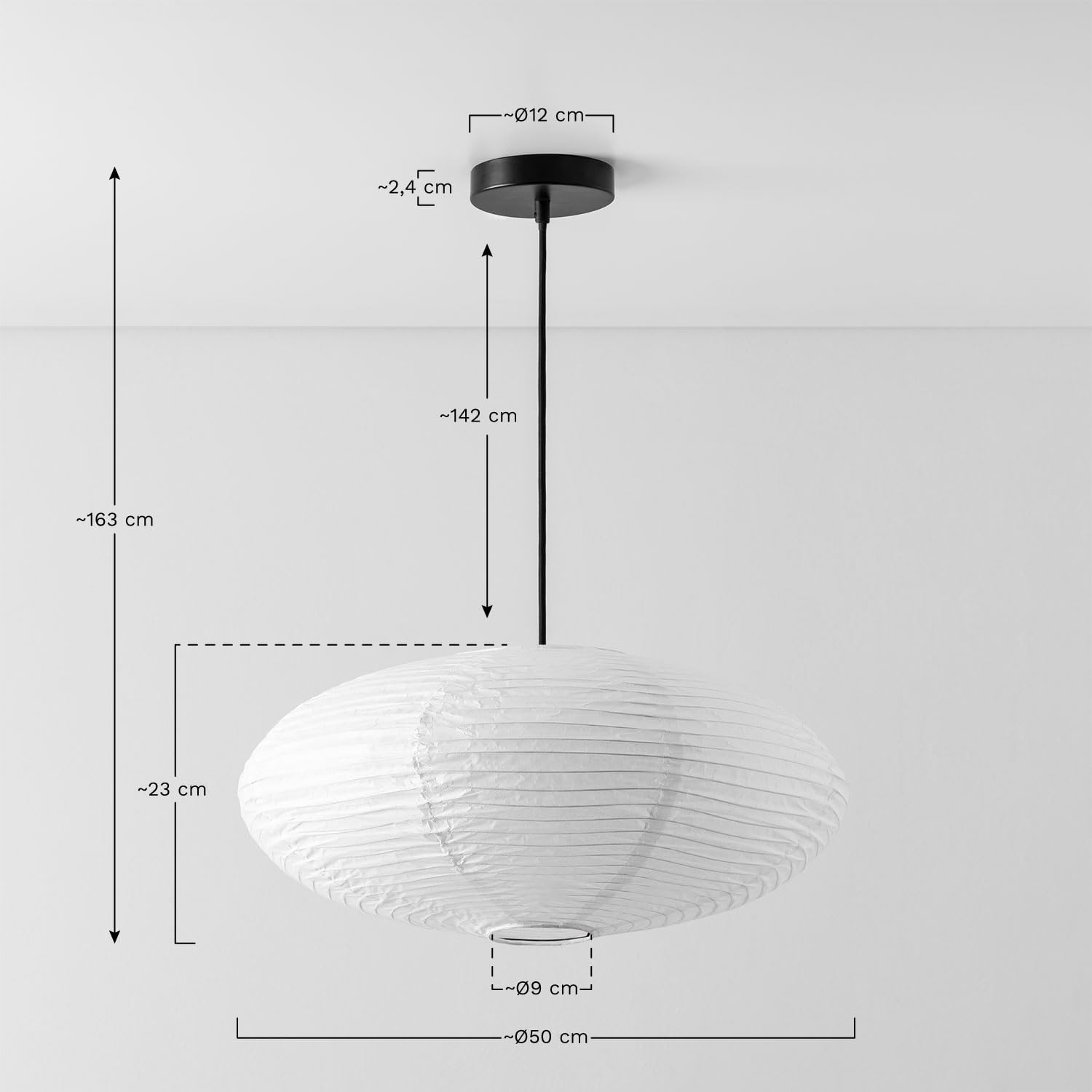 Sklum Gogian lampada a soffitto carta di riso Ø50