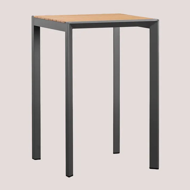 Sklum Archer tavolo bar alto quadrato 70x70 antracite