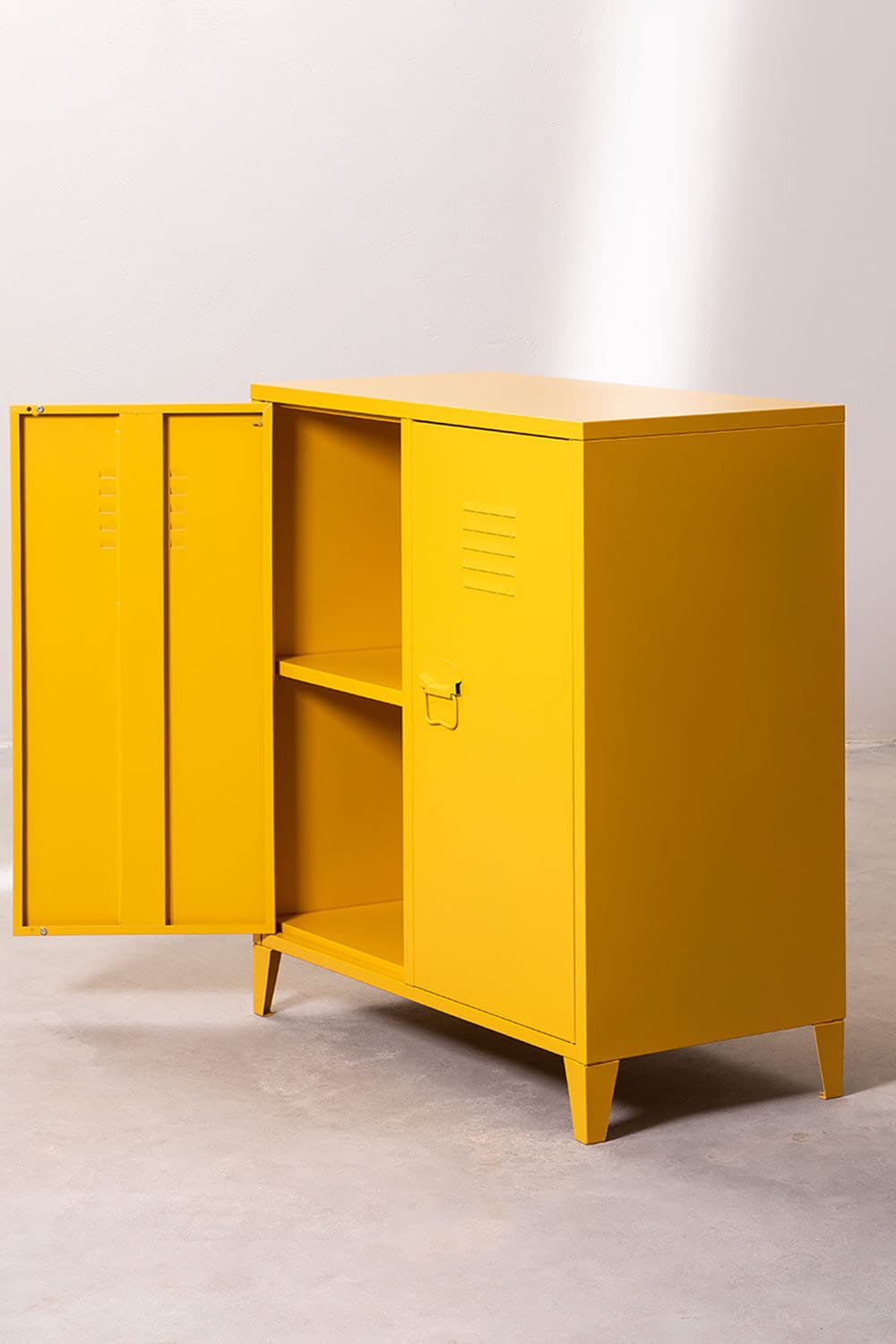Sklum Pohpli credenza 2 ante 80 cm giallo curry acciaio