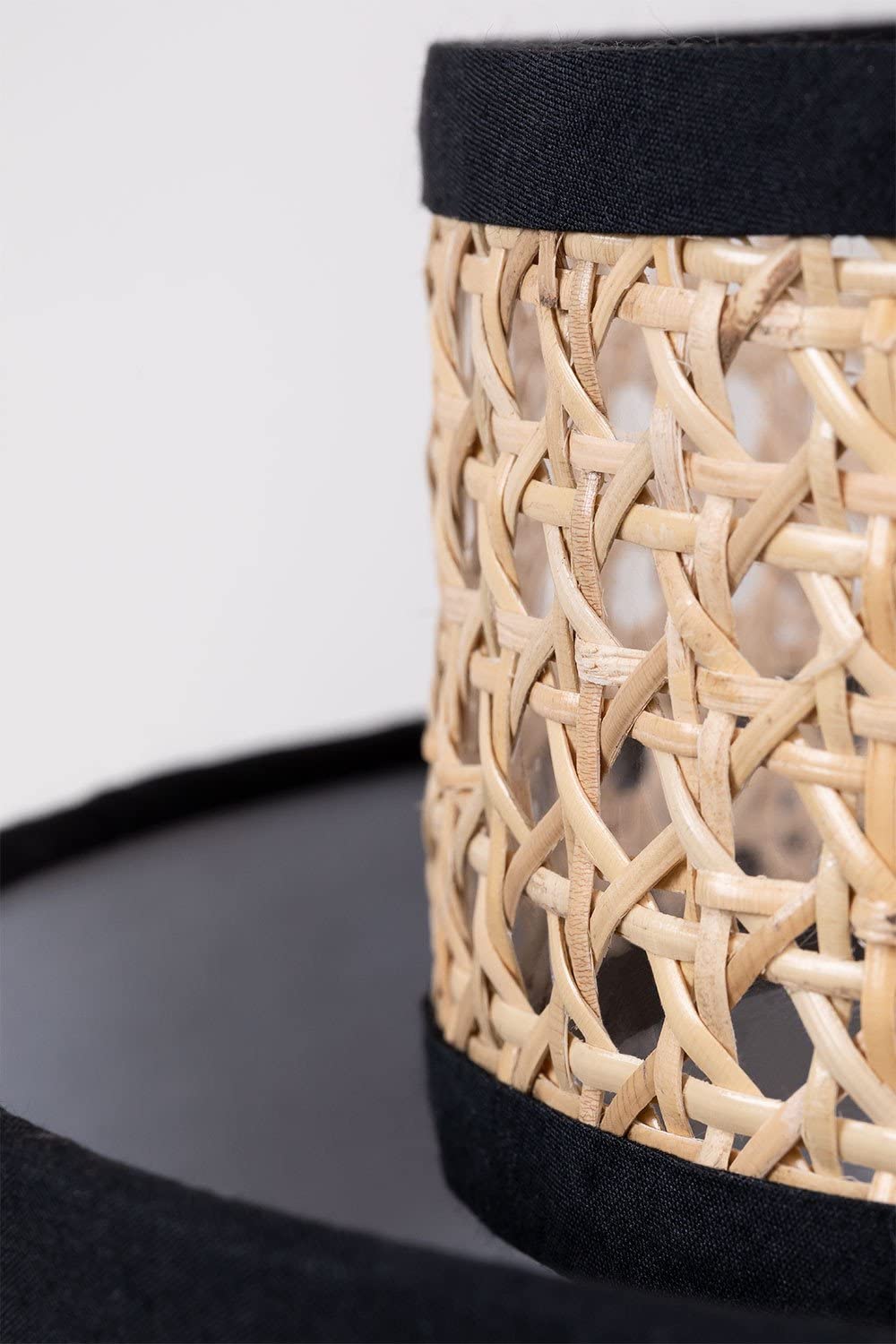 Sklum Satu lampada da tavolo rattan nero Ø26,5 cm