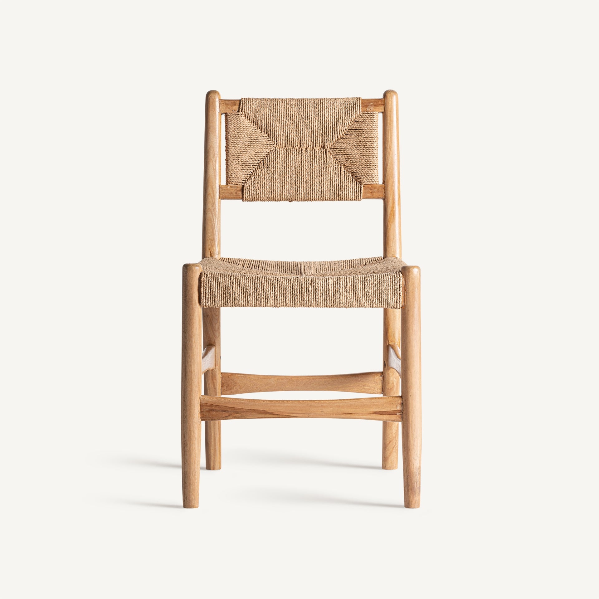 Bambua Agia sedia da pranzo in teak canapa
