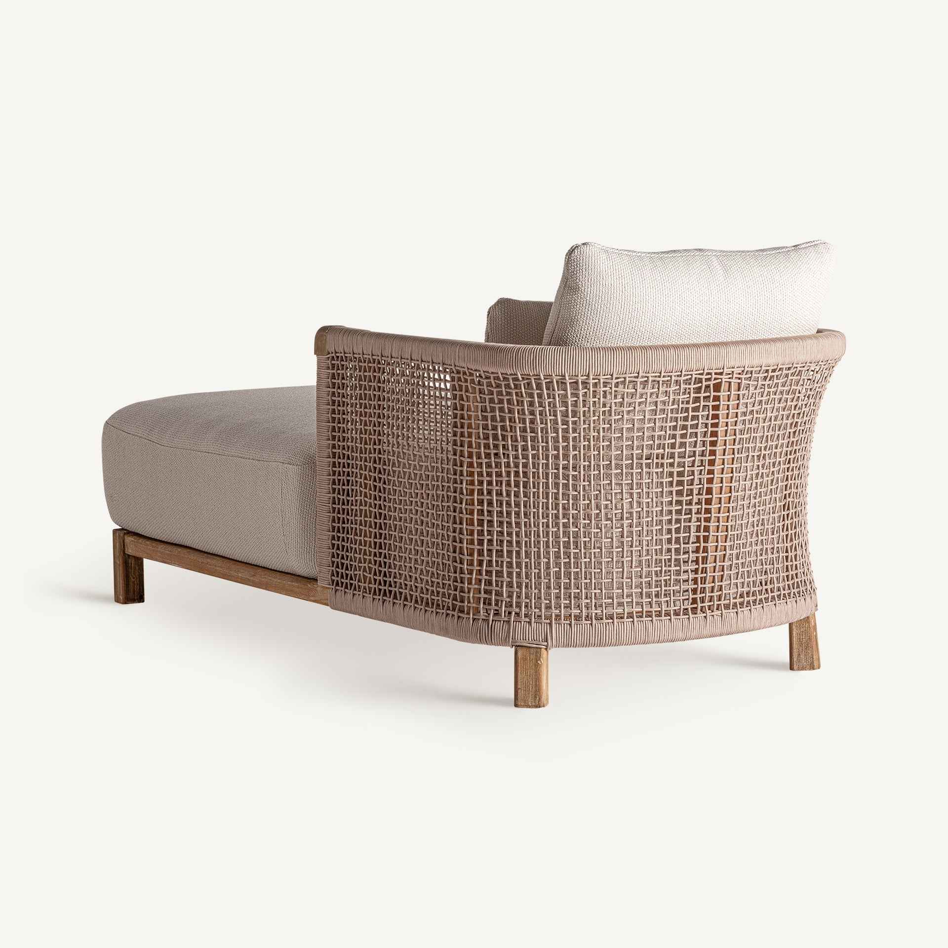 Bambua Trena chaise longue teak corda marrone