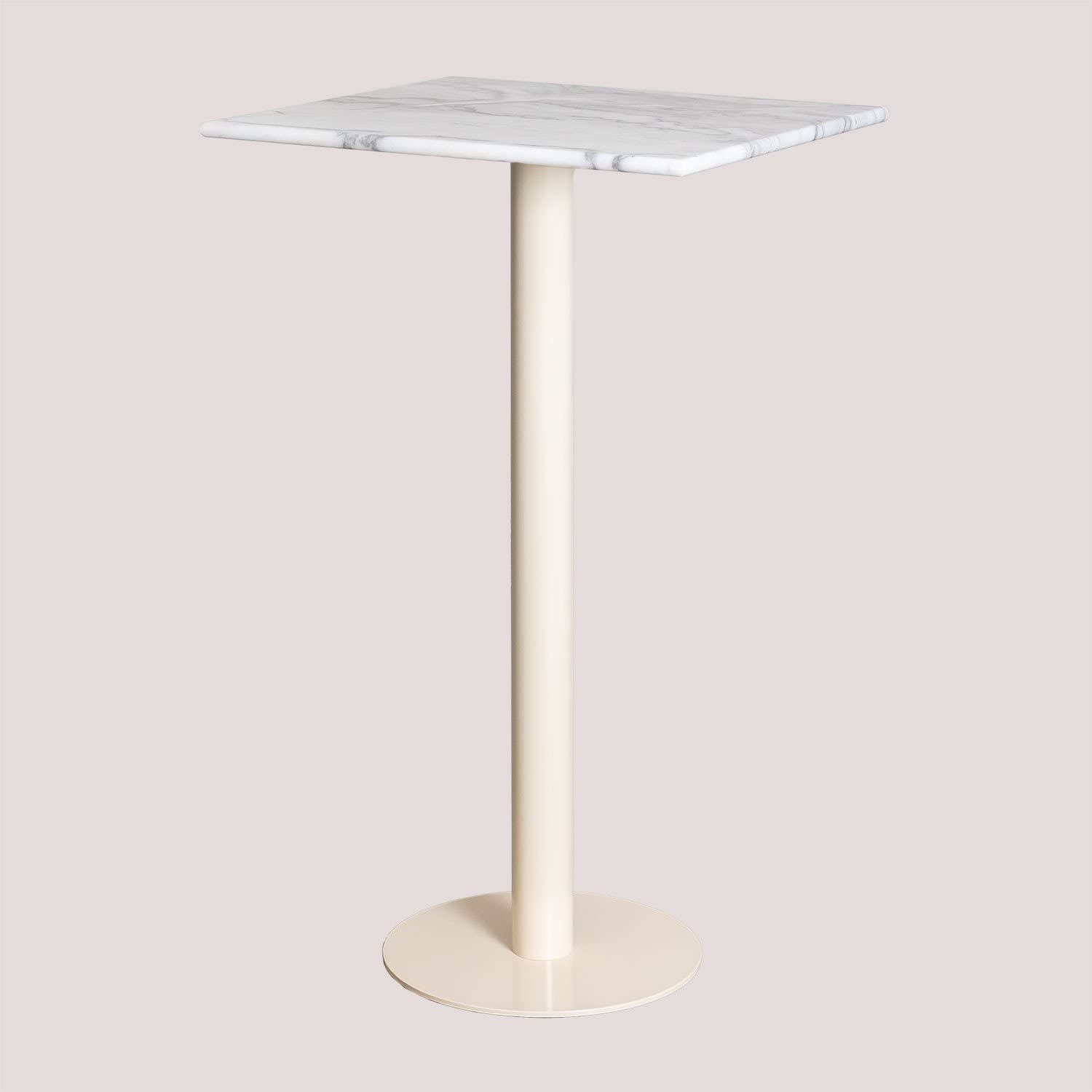 Sklum Chack Colors tavolo bar alto quadrato marmo beige 60 cm