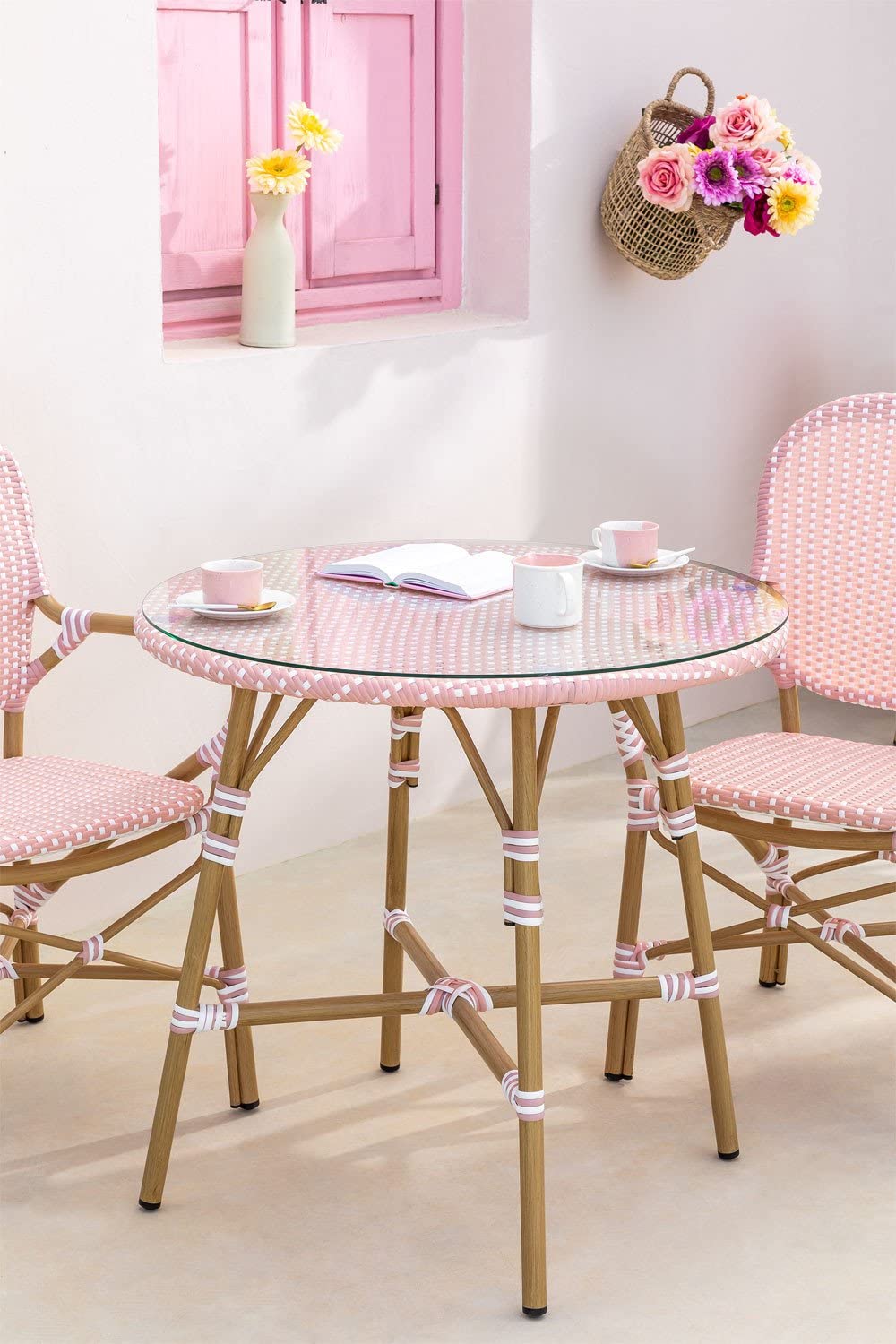 Sklum Alisa Bistro tavolo giardino Ø80 cm rosa nocciola