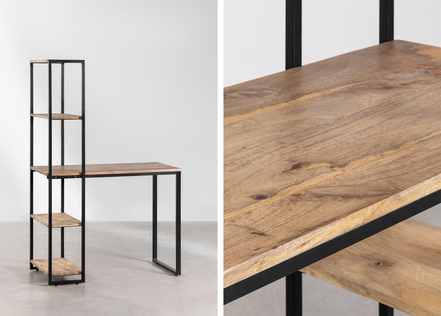 Sklum Jeffers scrivania in legno di mango con ripiano