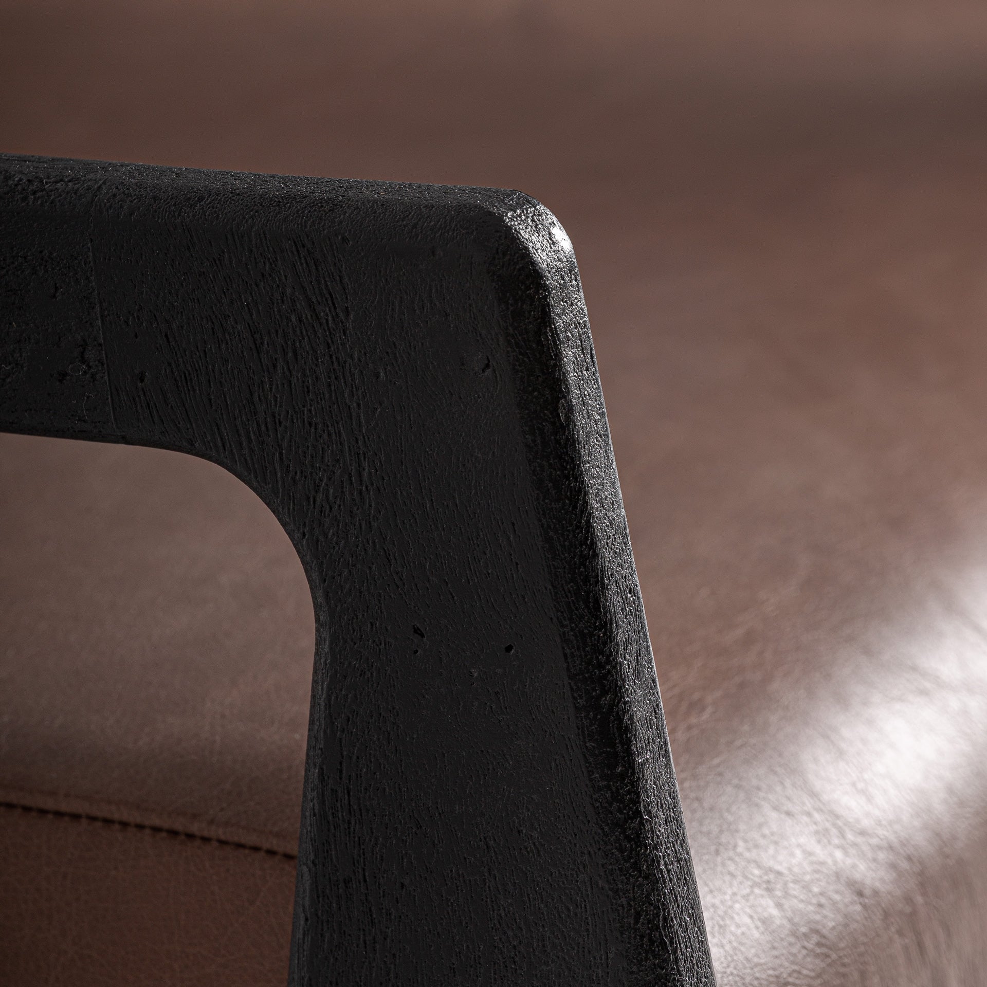 Bambua Beslon poltrona in pelle cognac acacia