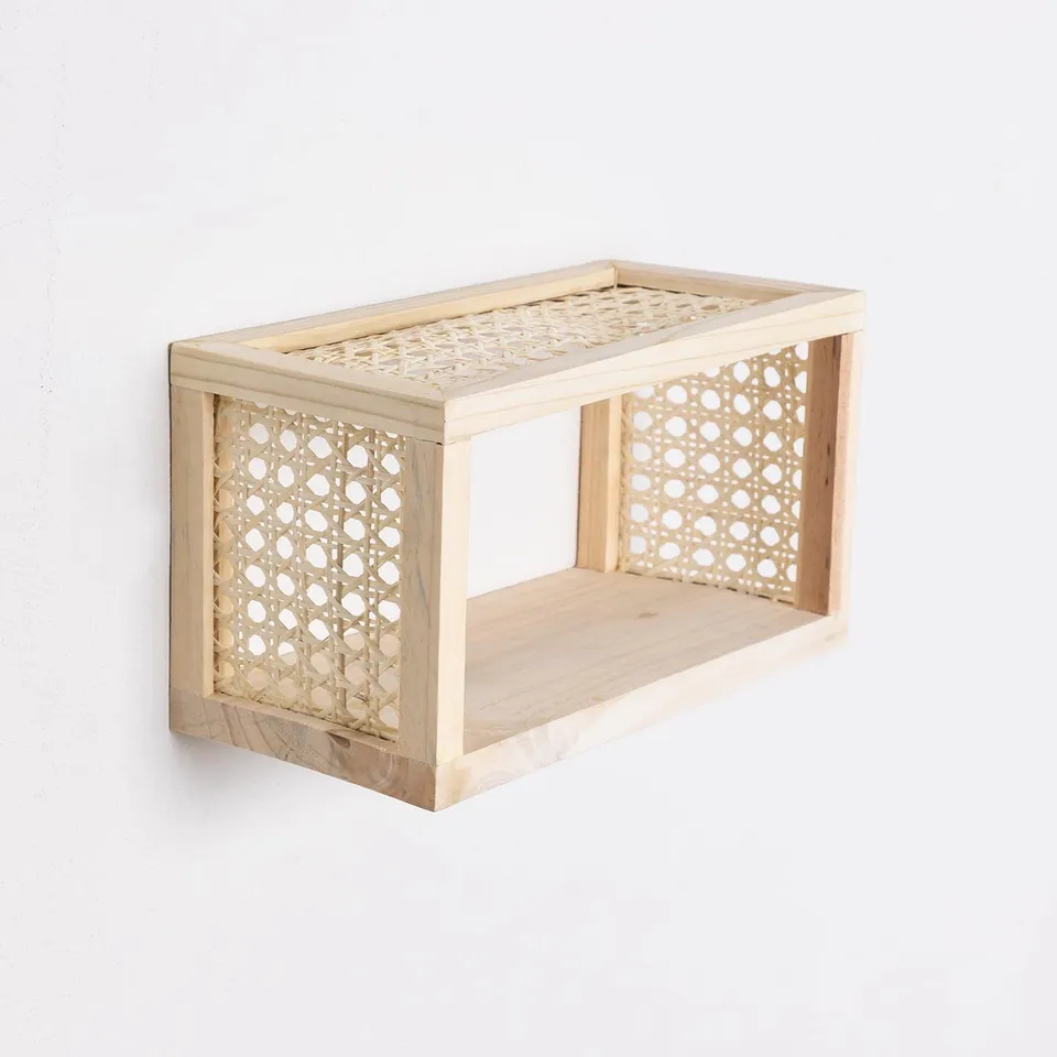 Sklum Kay mensola da parete legno 30 cm rattan