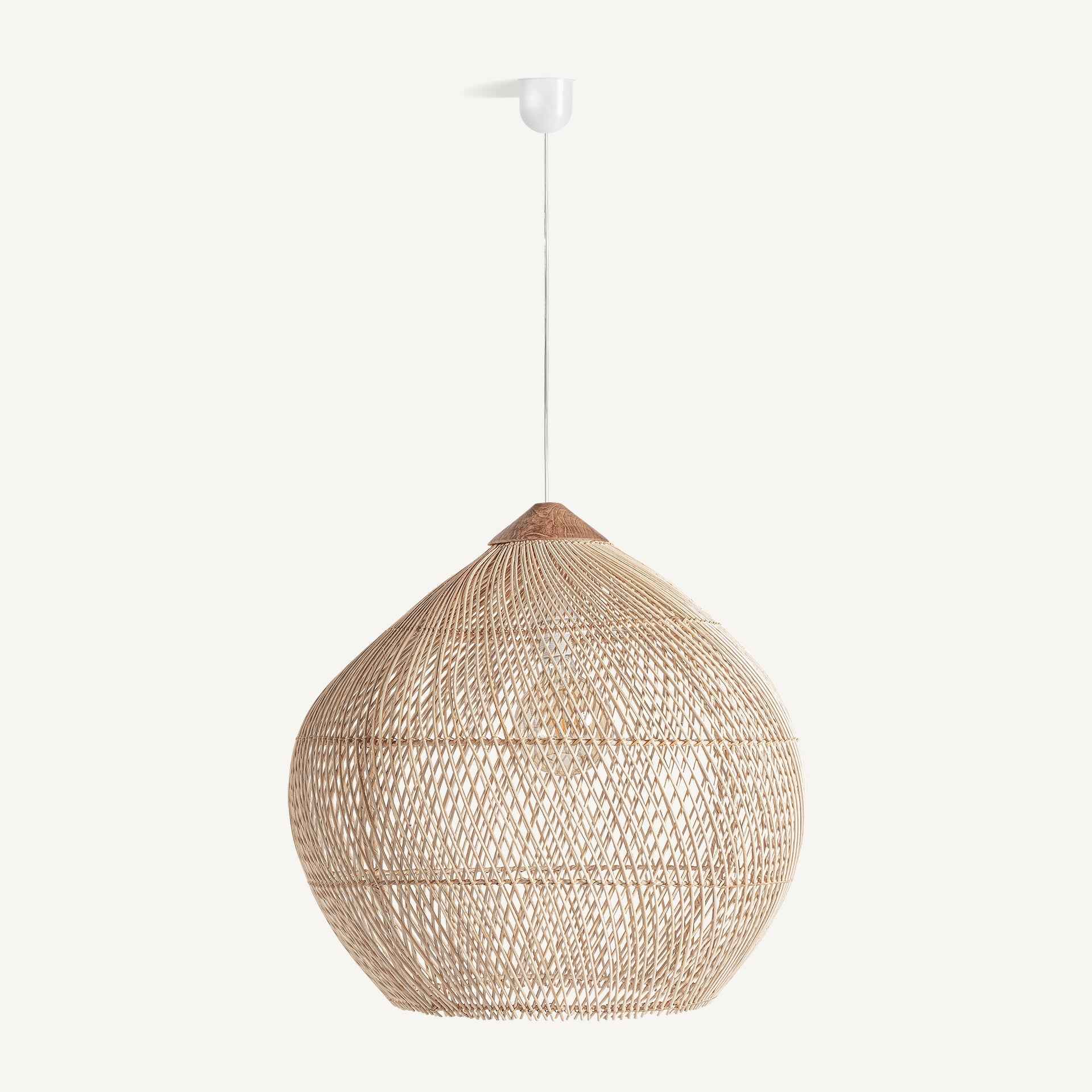 Bambua Muene lampadario rattan globo miele