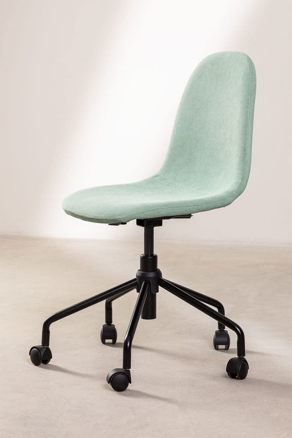 Sklum Glamm sedia da scrivania velluto a coste con ruote