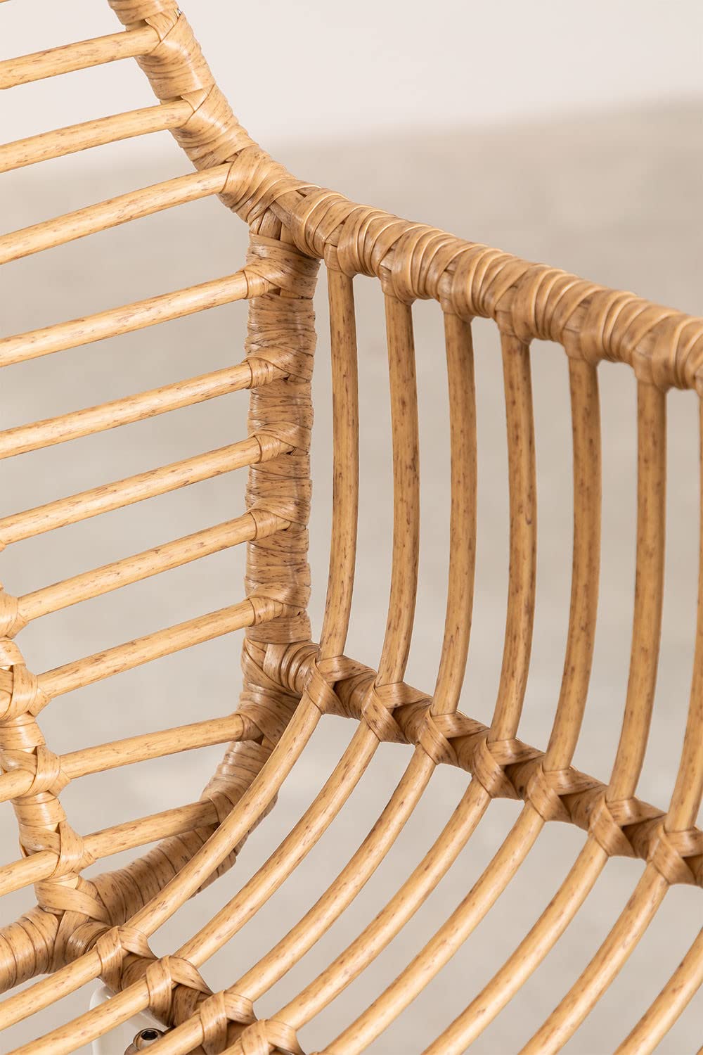 Sklum Eska sgabello alto da giardino bianco 75 cm rattan