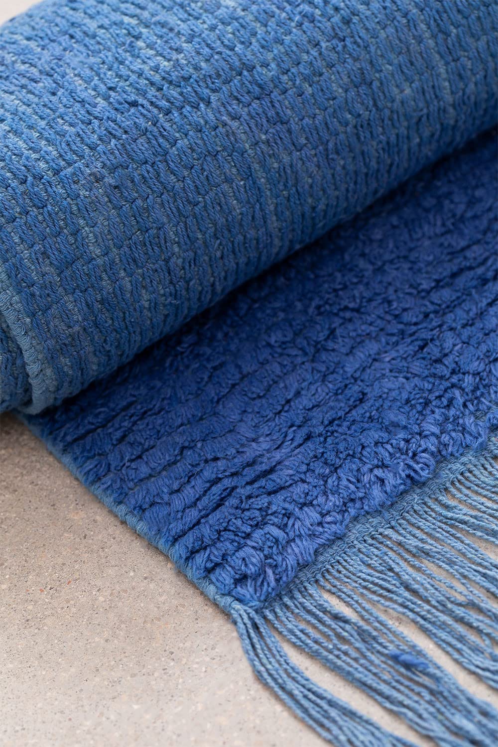 Sklum Vlü tappeto in cotone 204x125 cm blu niagara