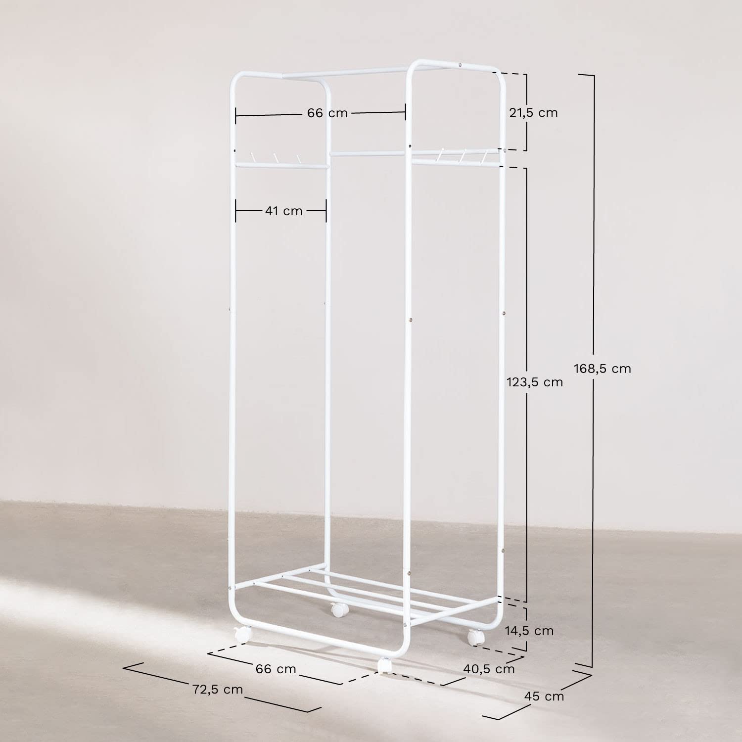 Sklum Safra appendiabiti con ruote 168,5 cm celadon
