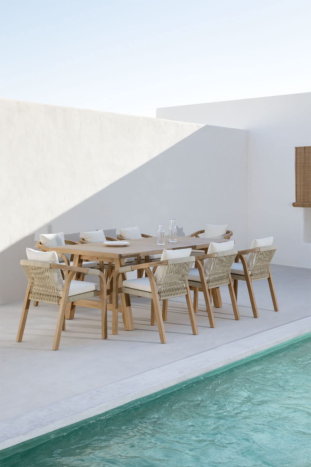 Sklum Dubai Set Giardino Tavolo 200x100 + 8 Sedie Acacia