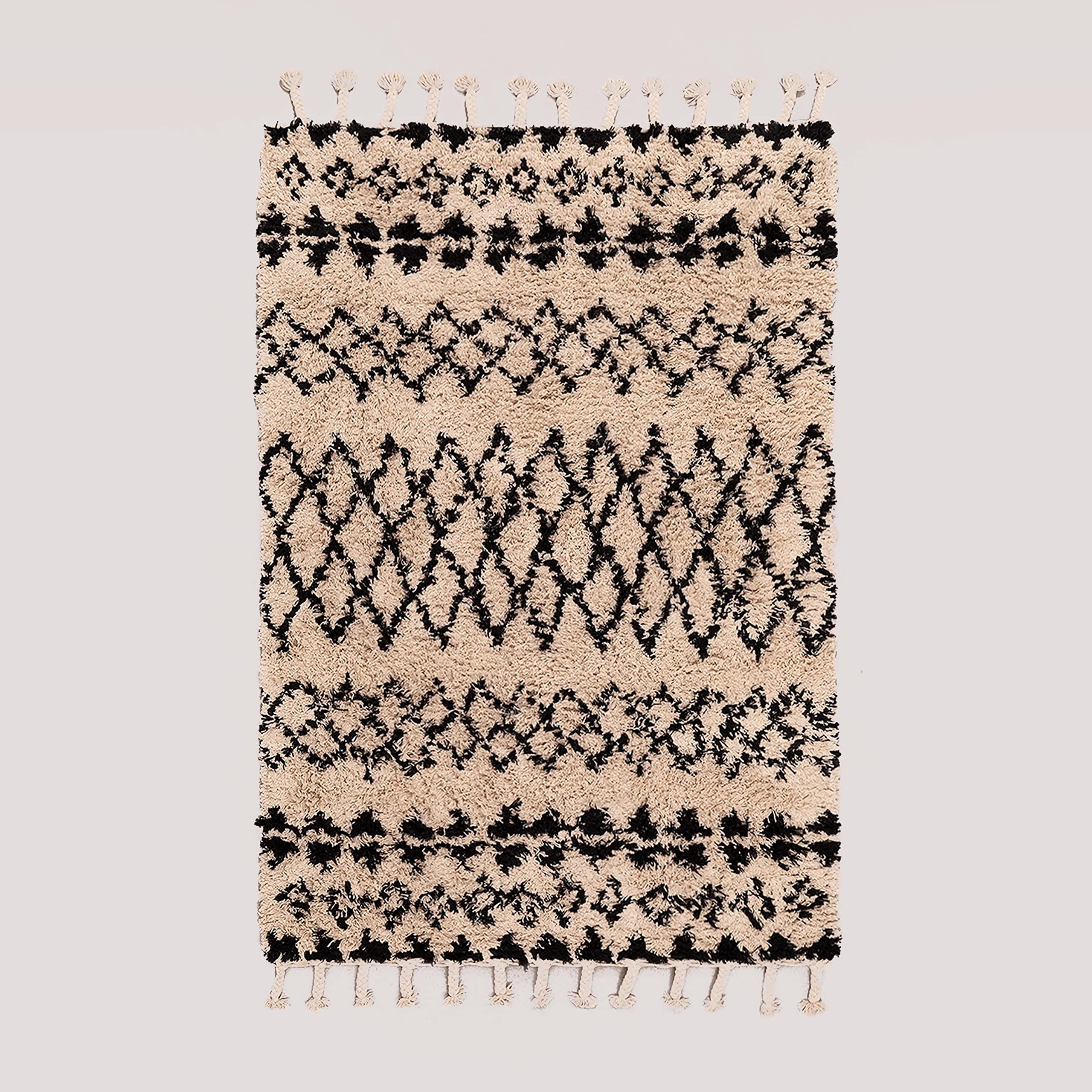 Sklum Tulub tappeto 209x125 cm cotone bianco-nero