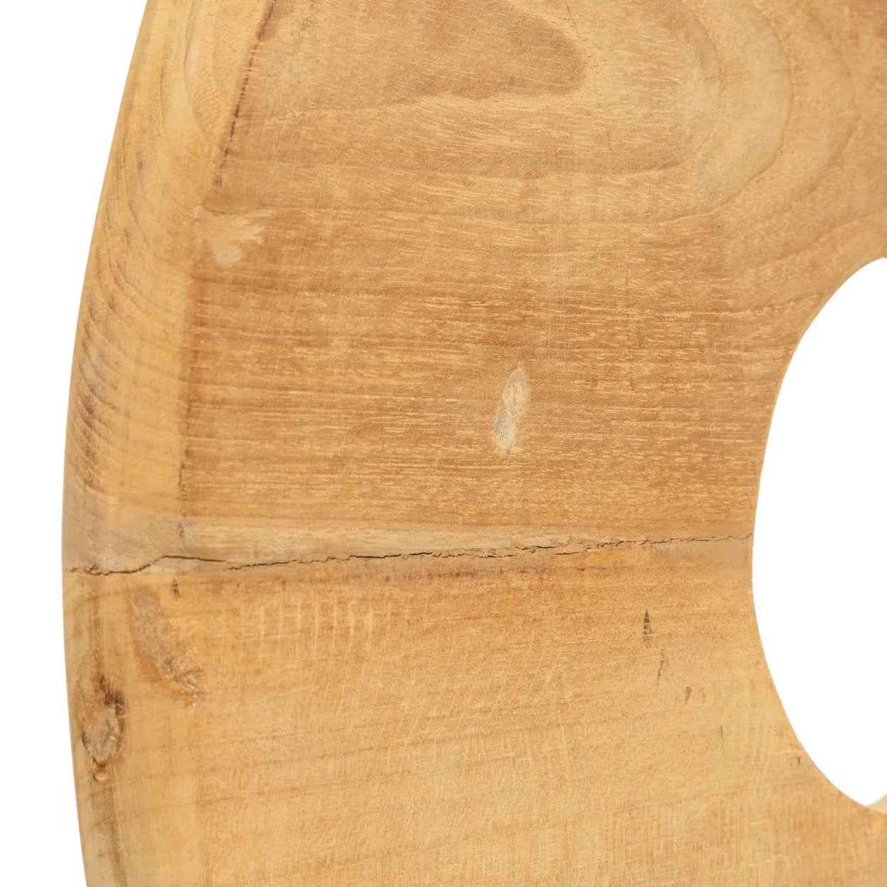 Bambua Teak Disc on Stand scultura legno L