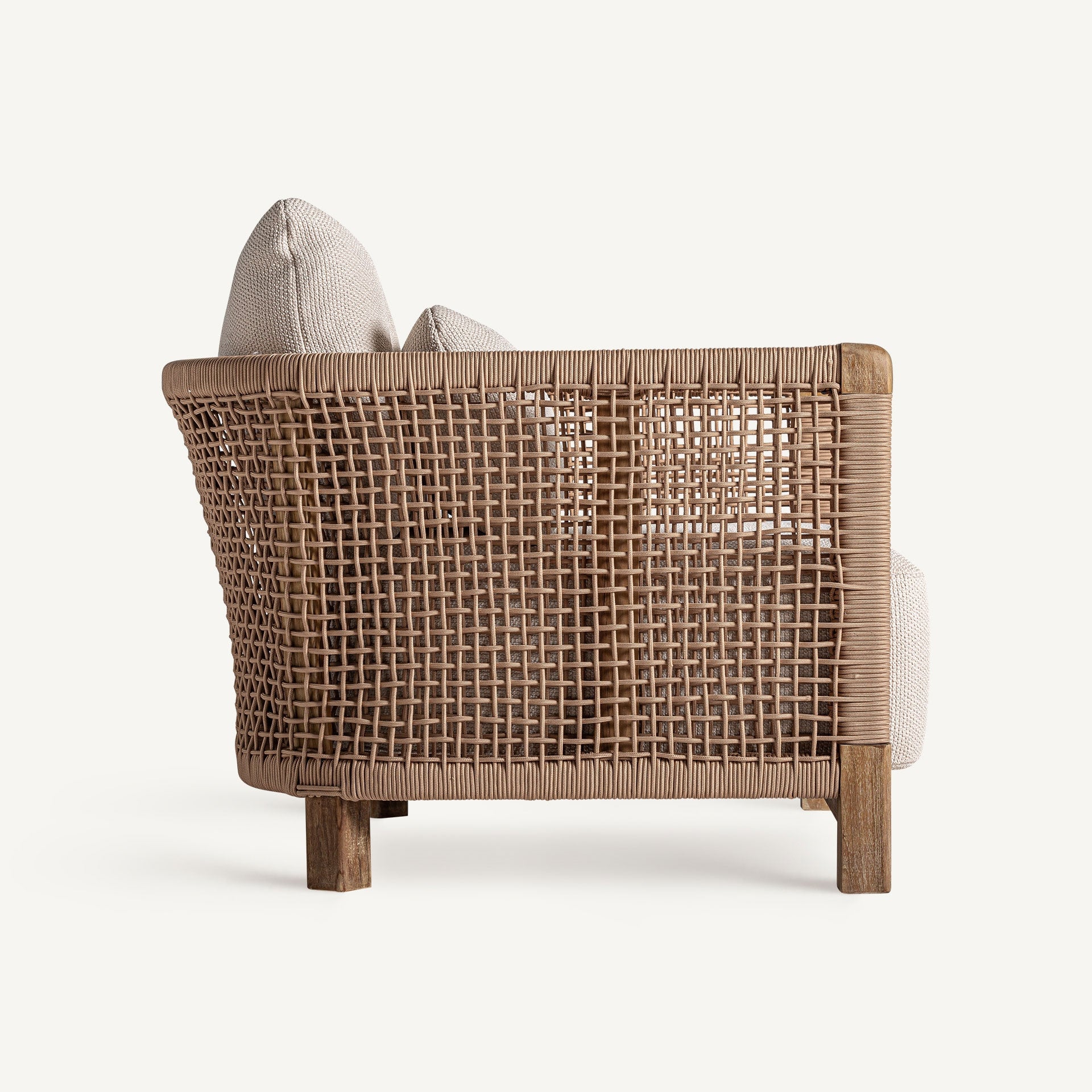 Bambua Trena poltrona teak crema da esterno