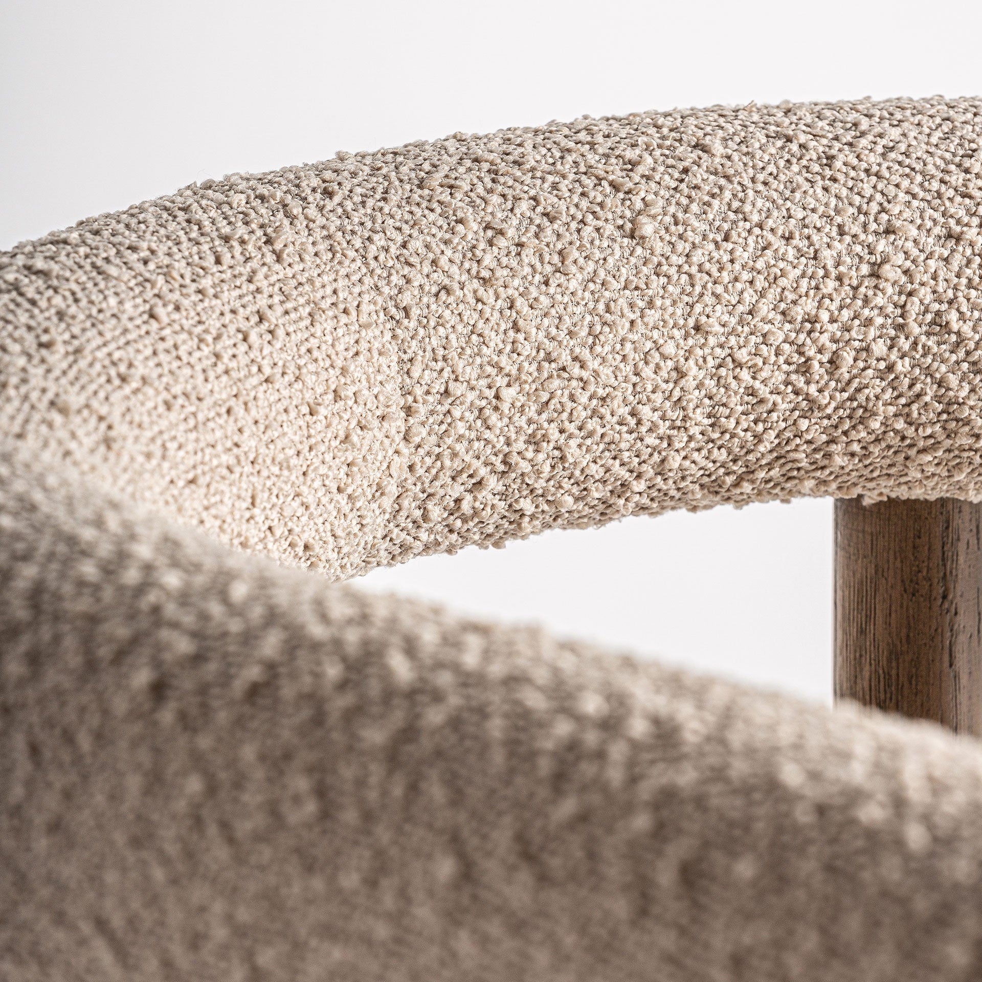 Bambua Bullay sedia bouclé legno frassino