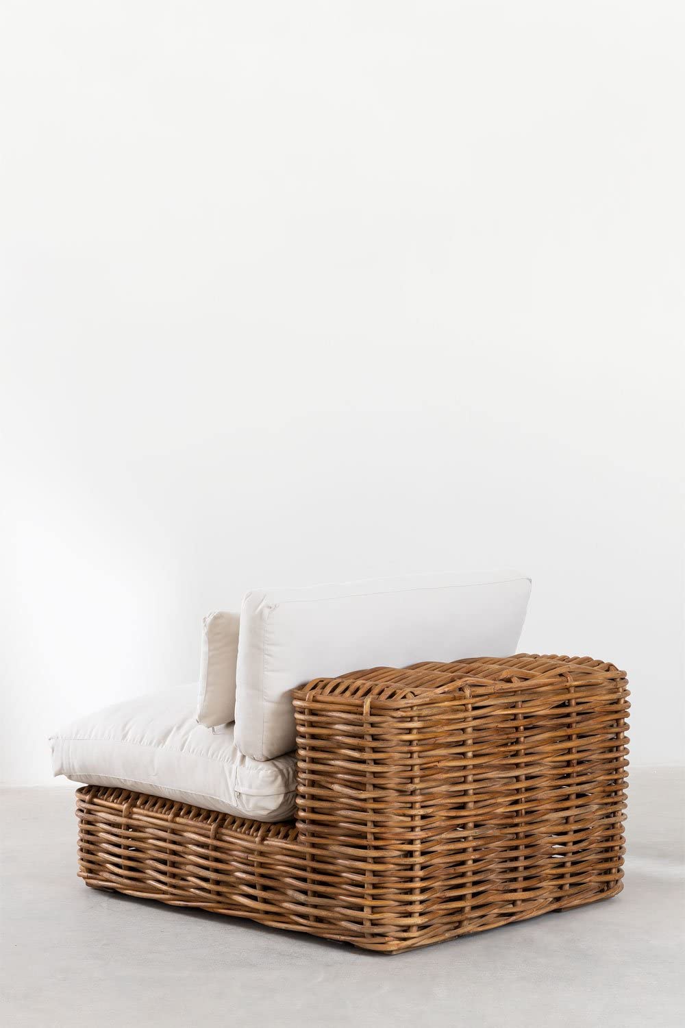 Sklum Milu modulo divano da giardino in rattan con cuscini