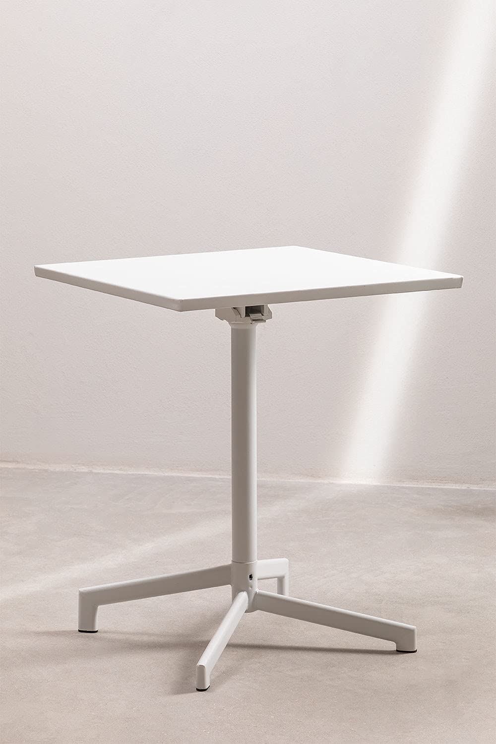 Sklum Dely Tavolo Bar Pieghevole 60x60 cm Bianco in Acciaio