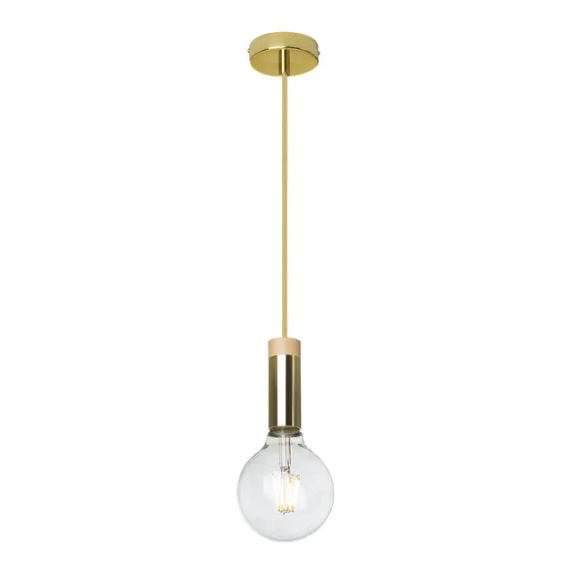 Sklum Thor lampada a sospensione oro in legno e acciaio